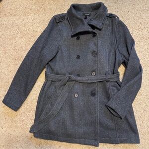 Torrid Dark Gray Belted Pea Coat